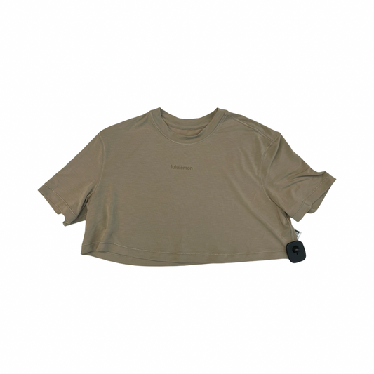 Athletic Top Ss By Lululemon In Tan, Size:S