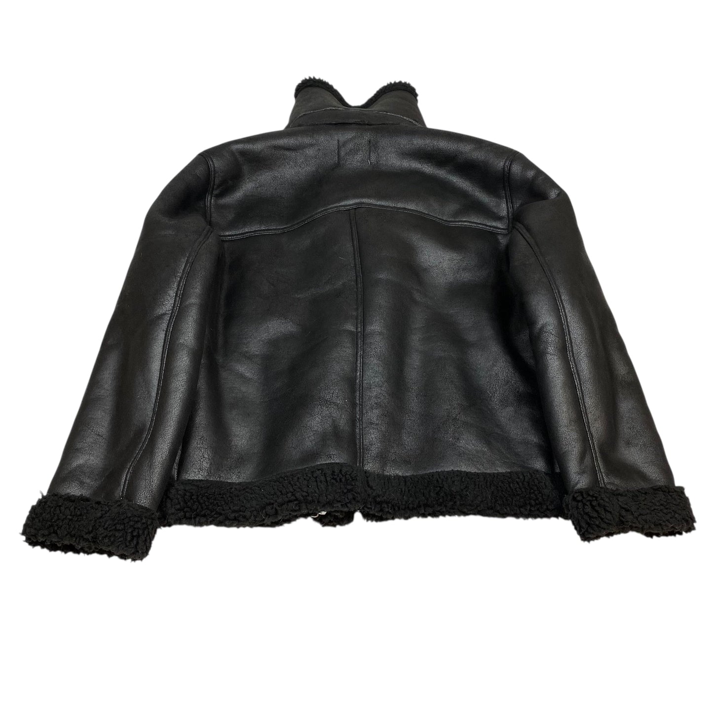 Jacket Faux Fur & Sherpa By H&M In Black, Size:L