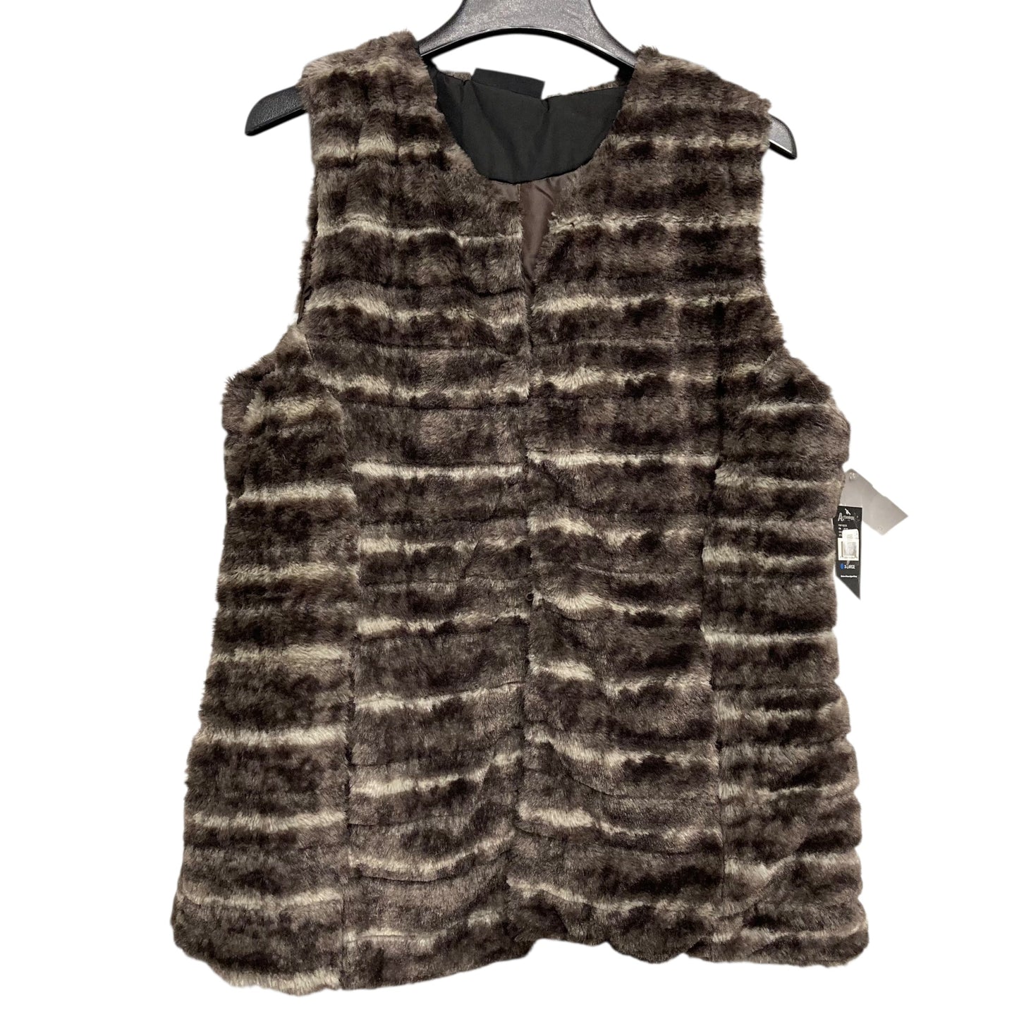 Vest Faux Fur & Sherpa By Activology In Brown, Size:Xl