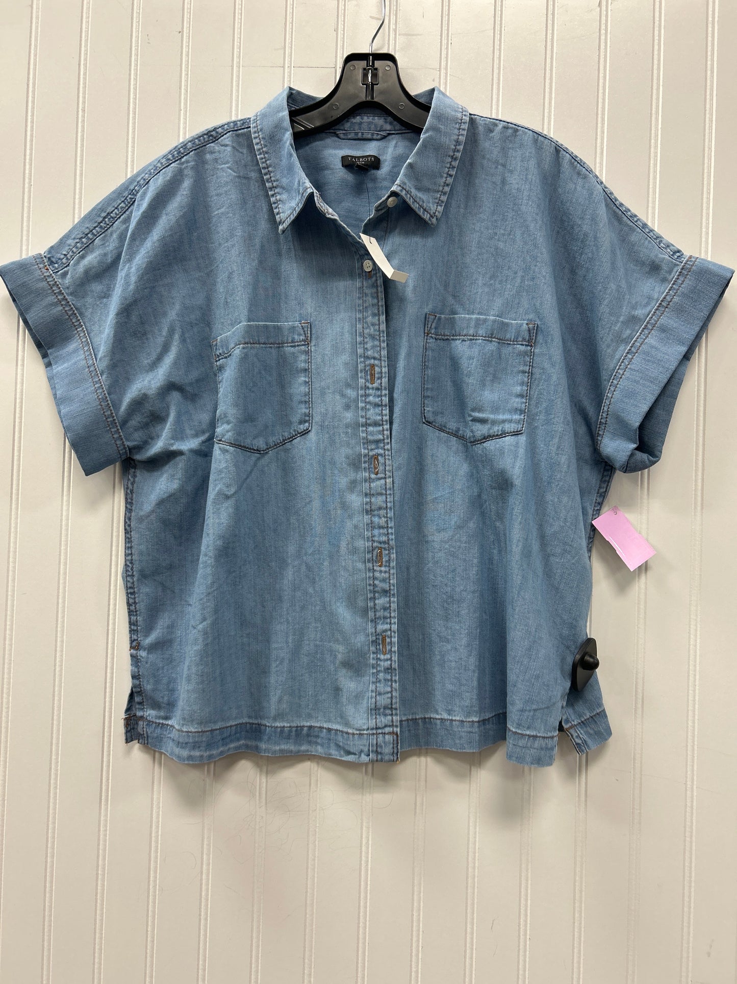 Blouse Ss By Talbots In Blue, Size:Xlp NWT