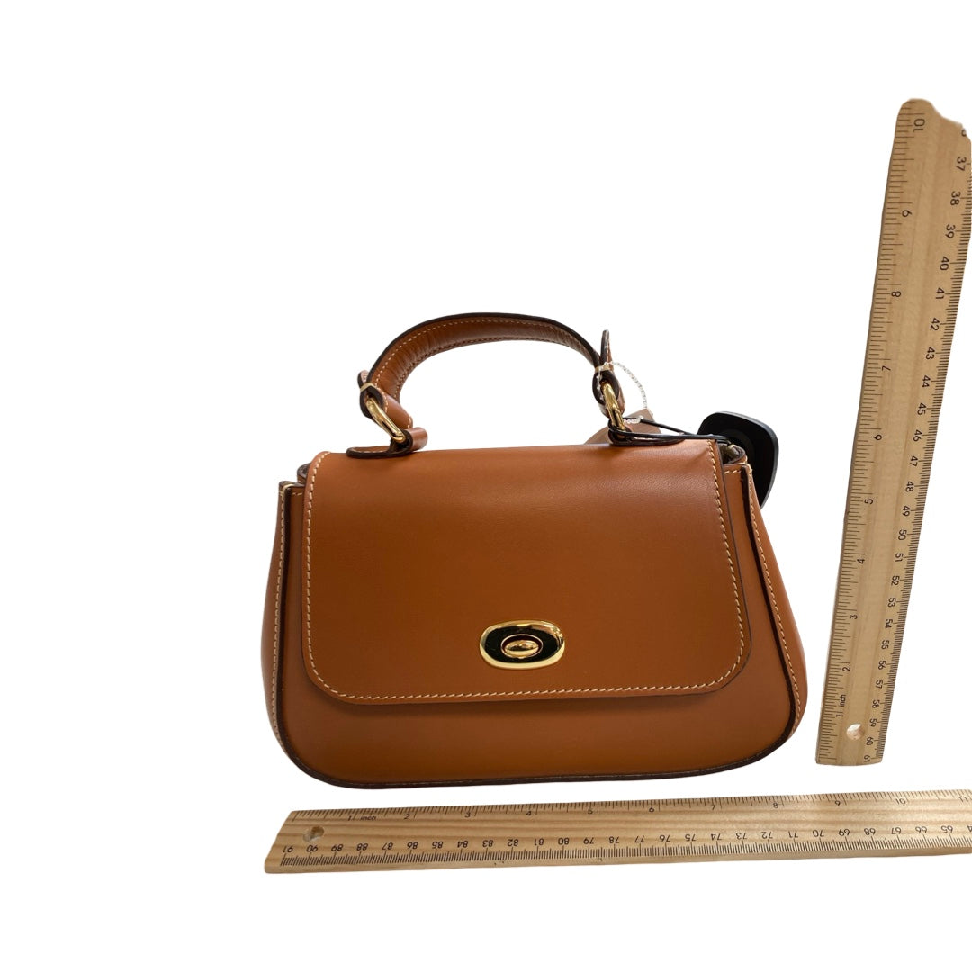 Handbag Leather By Cmb In Brown, Size:Small