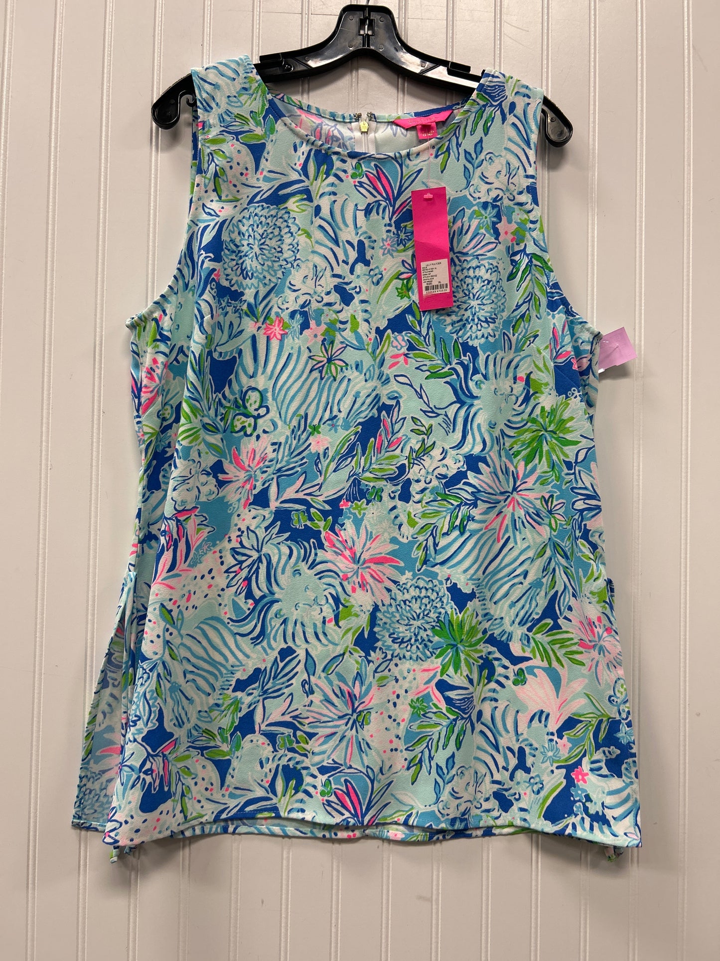 Top Sleeveless Designer By Lilly Pulitzer In Blue, Size:Xl NWT