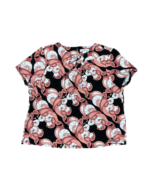 Top Ss By Liz Claiborne In Black & Pink, Size:1X