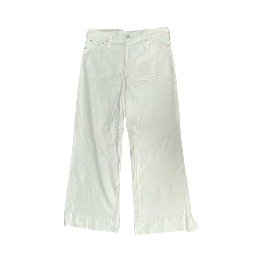 Jeans Wide Leg By J. Crew In White Denim, Size:18