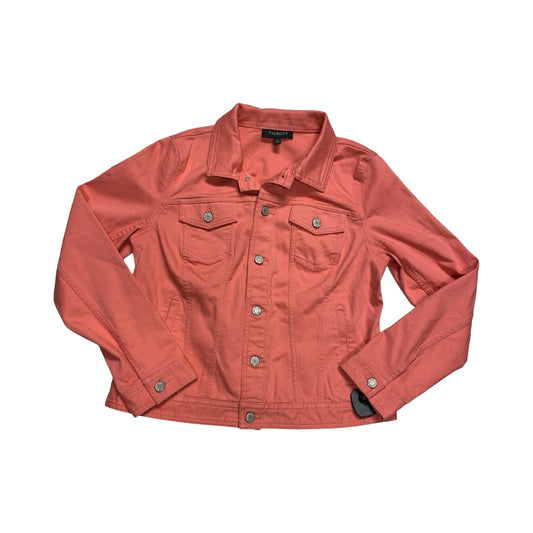 Jacket Denim By Talbots In Pink Denim, Size:M