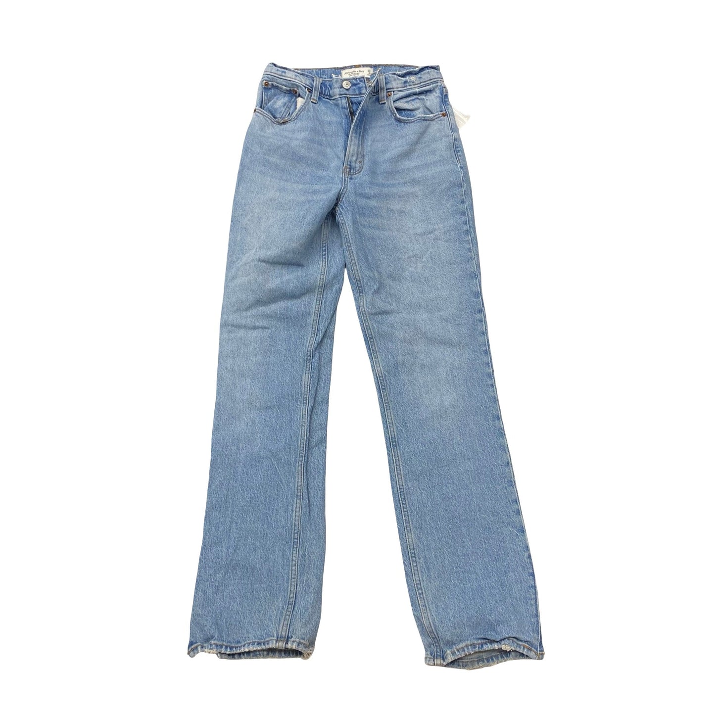 Jeans Straight By Abercrombie And Fitch In Blue Denim, Size:4