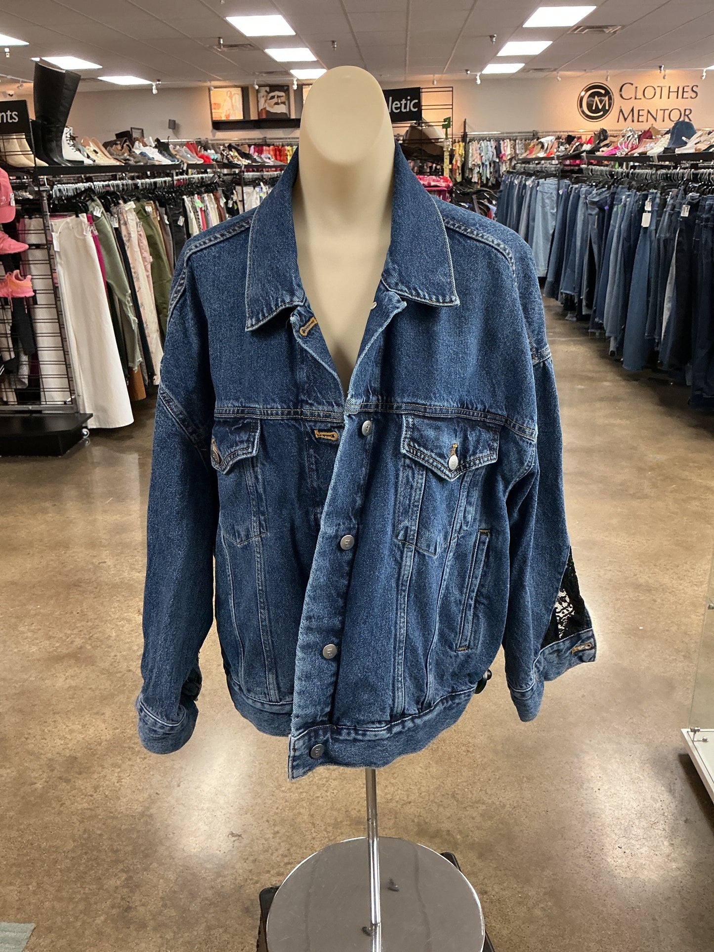 Jacket Denim By Pilcro In Blue Denim, Size:M