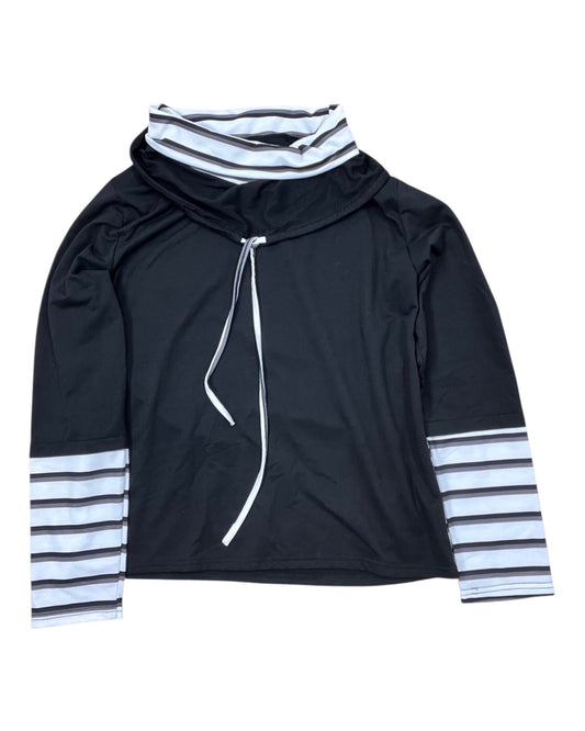 Top Ls By Clothes Mentor In Black & White, Size:Xl