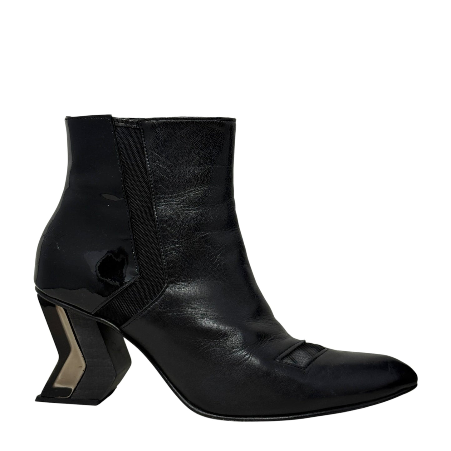 Slash Angular Ankle Boots By John Fluvog In Black, Size: 8