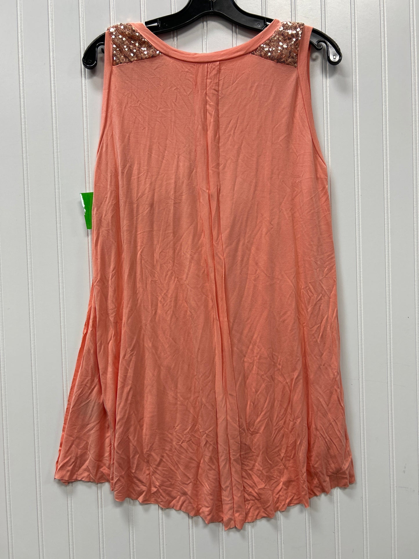 Top Sleeveless Tunic By Pol In Peach, Size:S