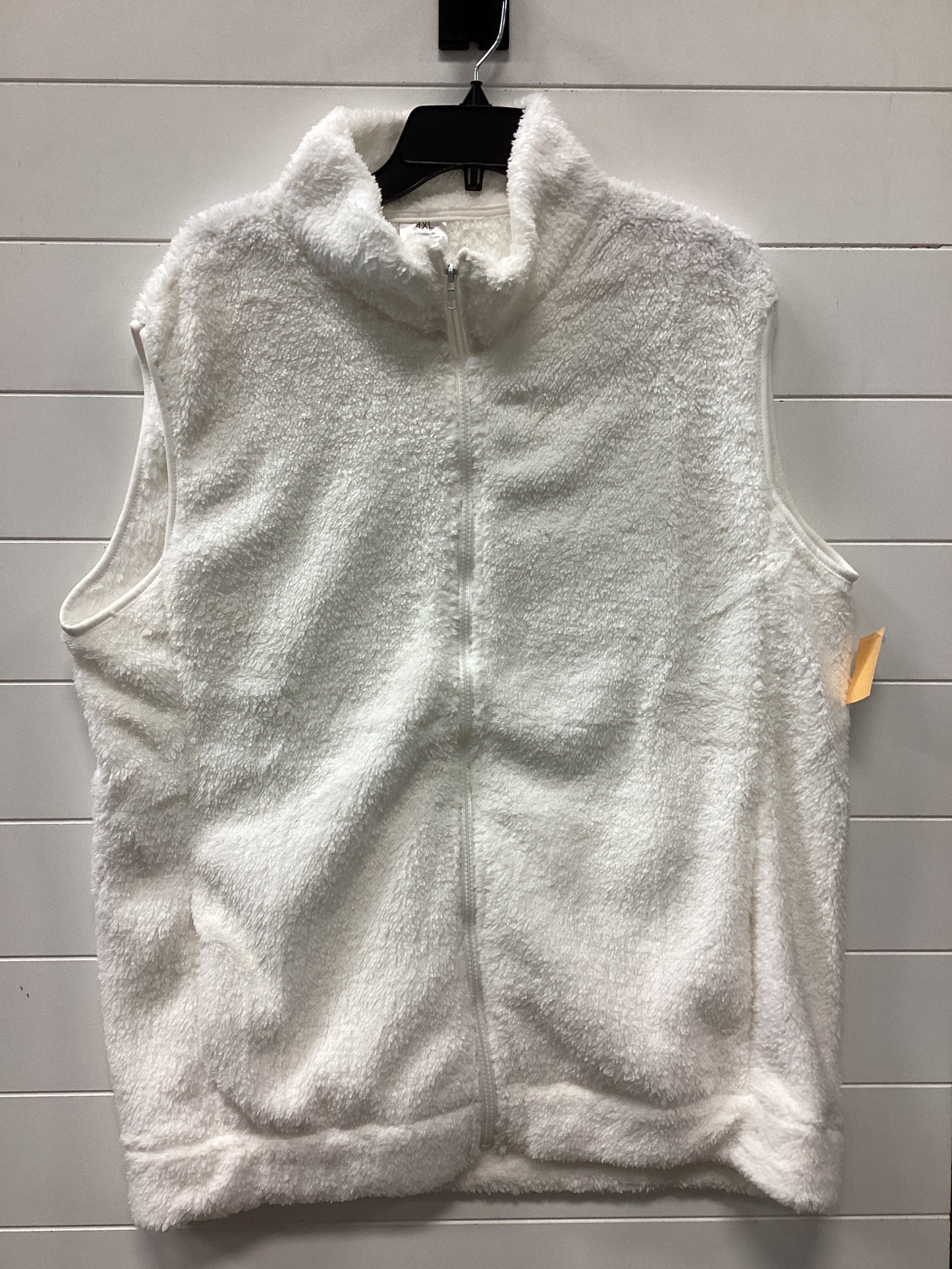 Vest Faux Fur & Sherpa By Cmc In White, Size:4X