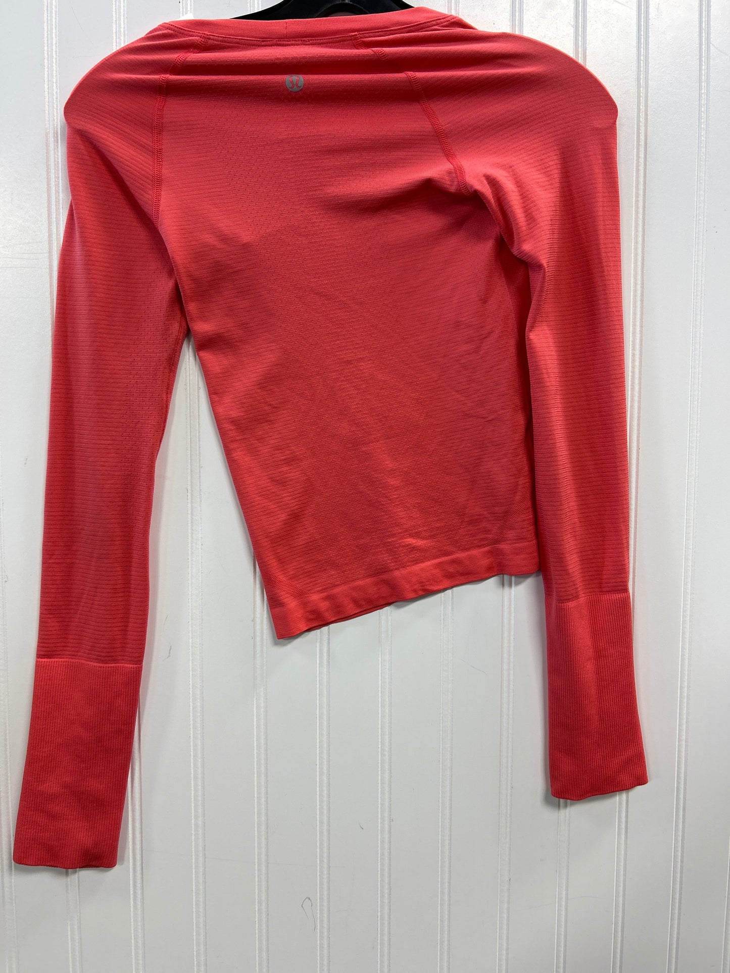 Athletic Top Ls Collar By Lululemon In Orange, Size:0