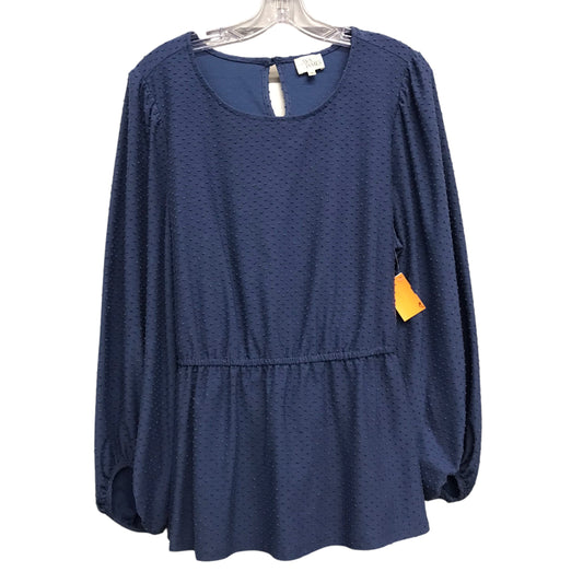 Top Ls By Ava James In Blue, Size:2X
