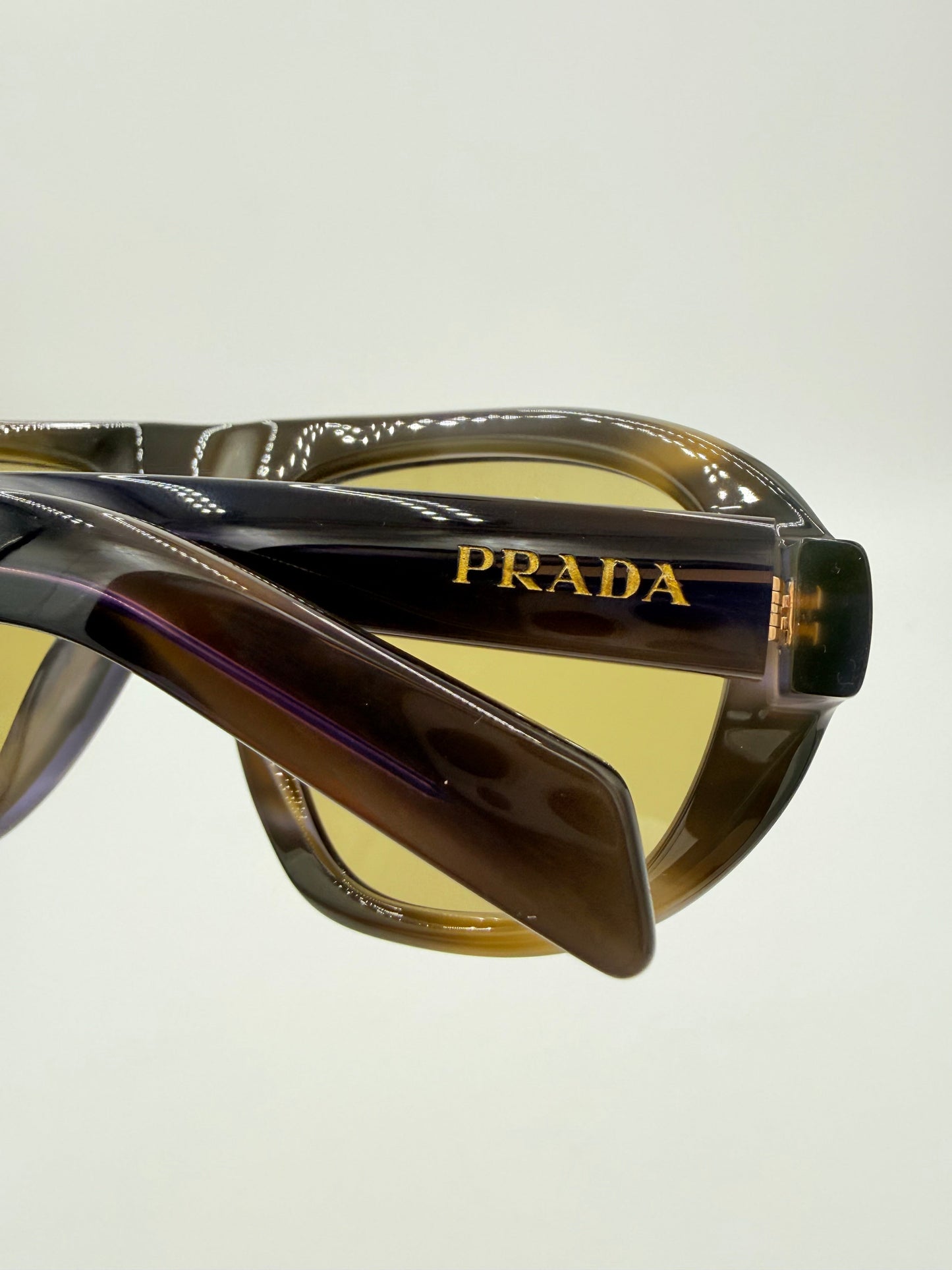 Sunglasses Luxury Designer By Prada In Purple & Tan, Size: