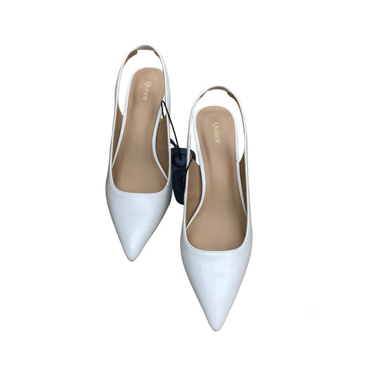 Shoes Heels Stiletto By Quince In Cream, Size:8