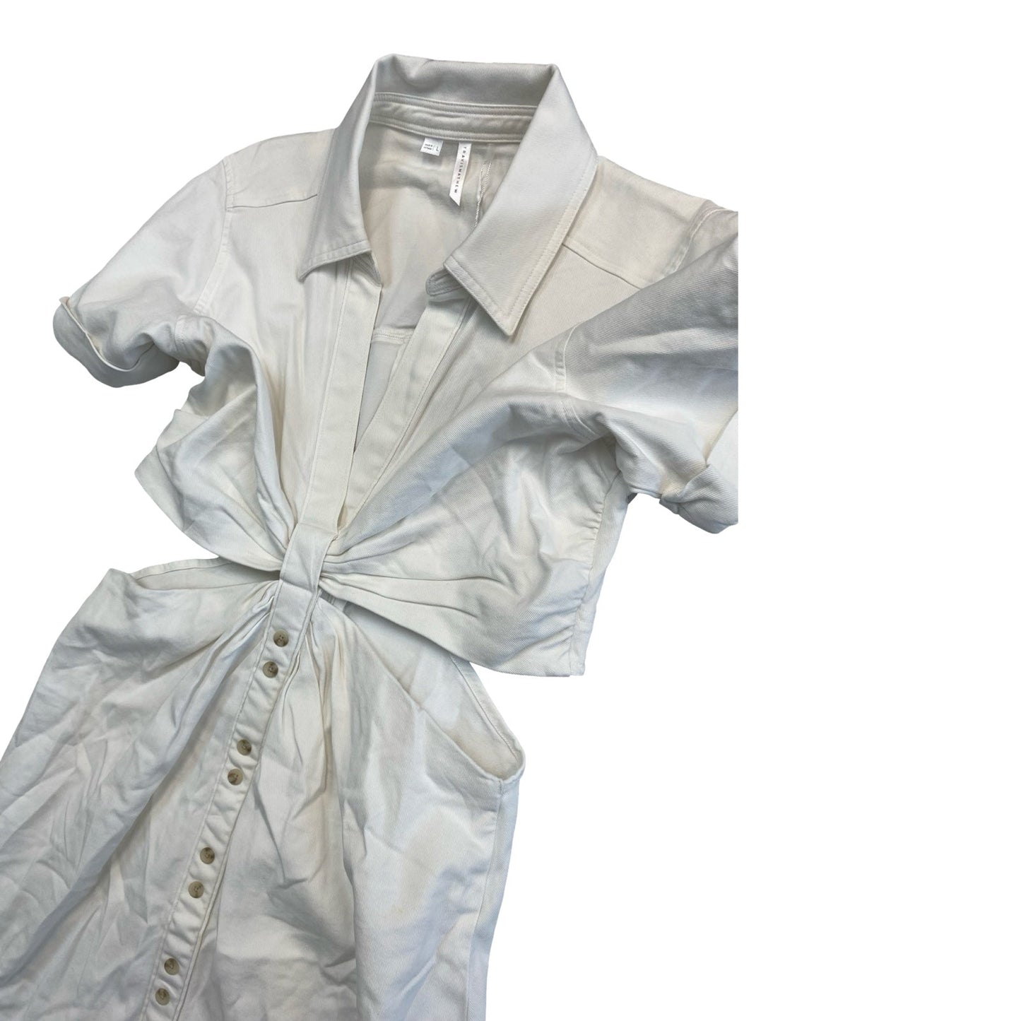 Dress Casual Maxi By Cmc In White, Size:L