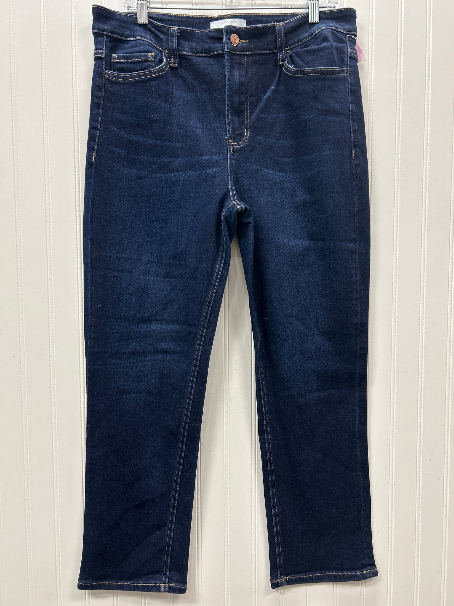 Jeans Straight By Vervet In Blue Denim, Size:12
