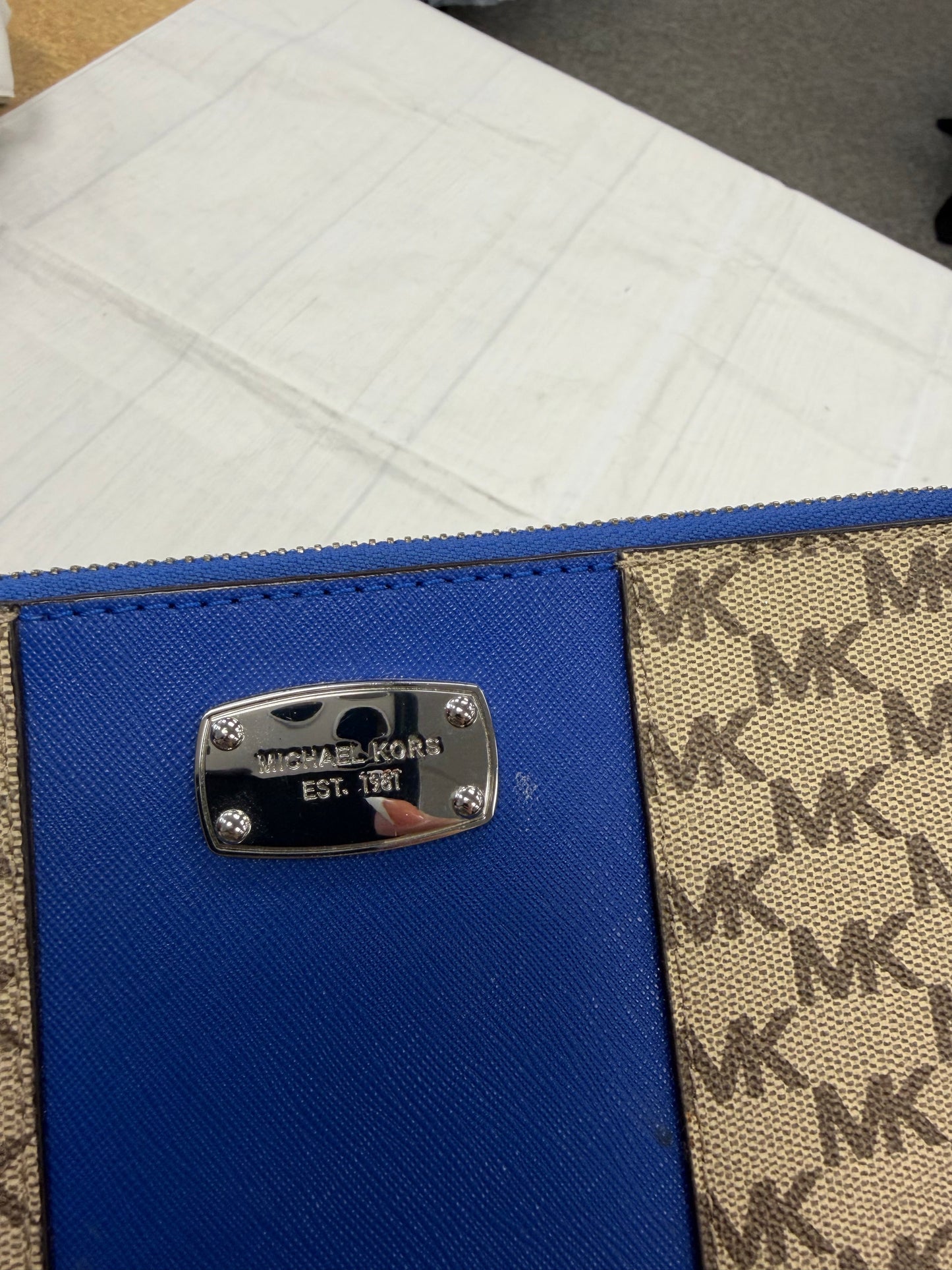 Wristlet Designer By Michael Kors In Blue, Size:Medium