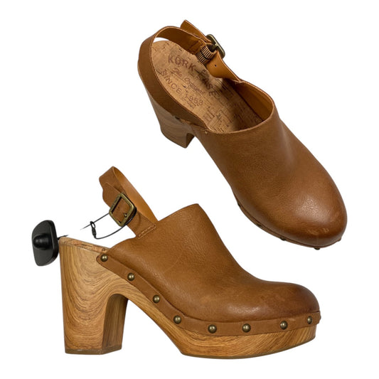 Sandals Heels Block By Kork Ease In Brown, Size:8