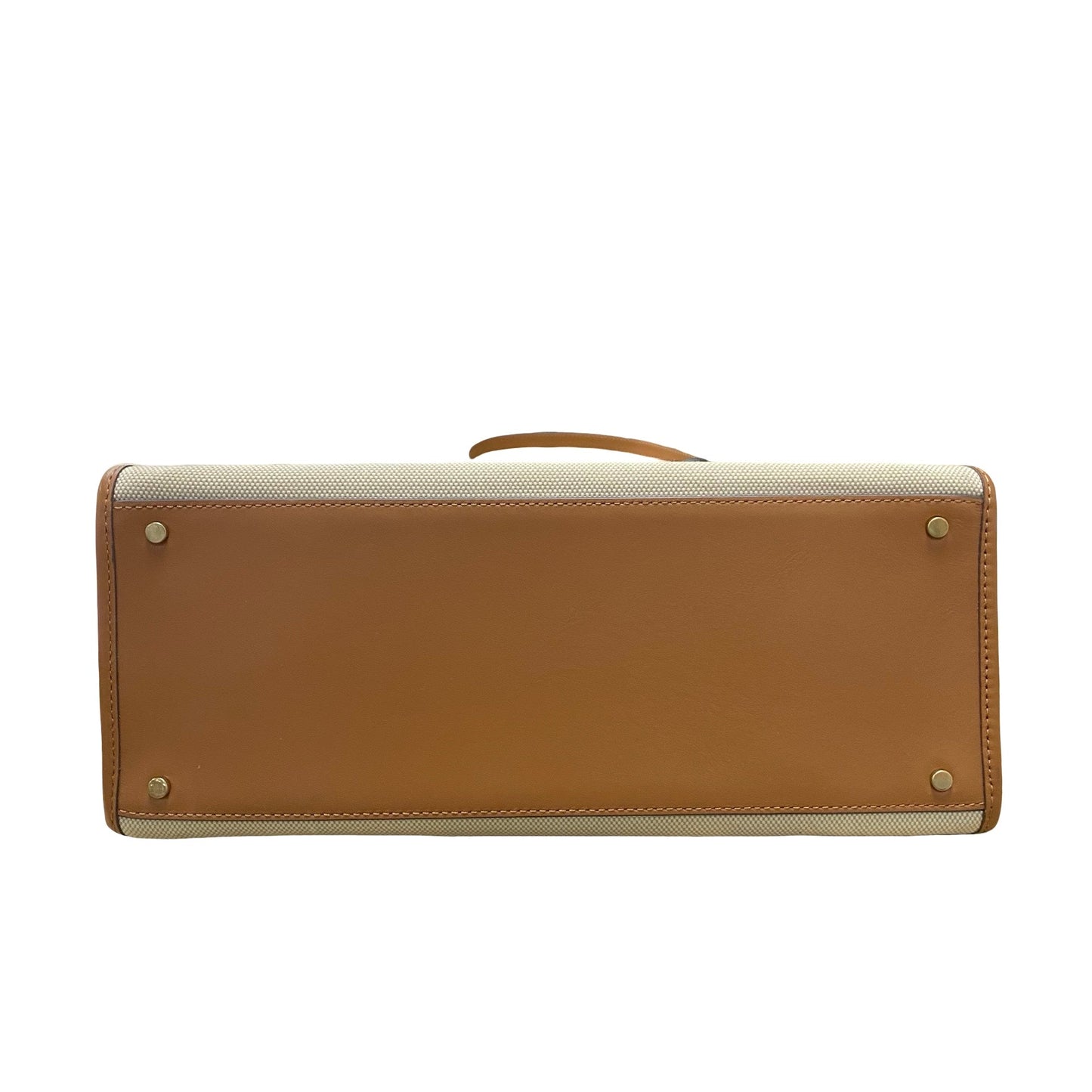 Handbag Designer By Kate Spade In Brown & Cream, Size:Medium