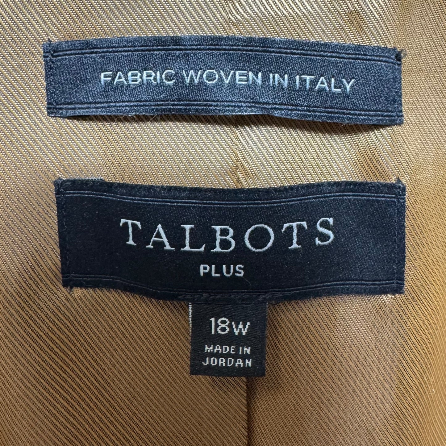 Blazer By Talbots In Tan, Size: 18