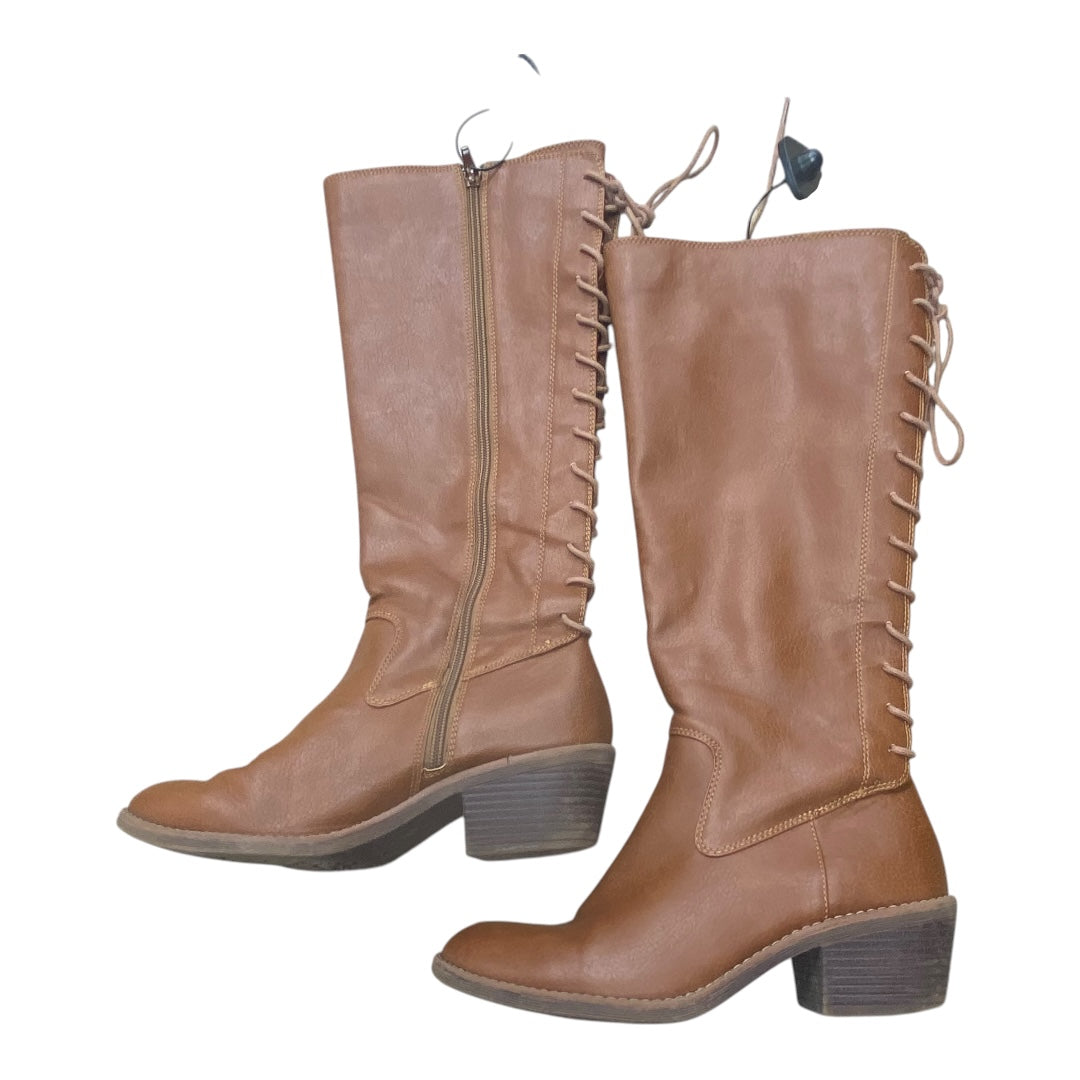 Boots Mid-Calf Heels By Sofft In Brown, Size:8