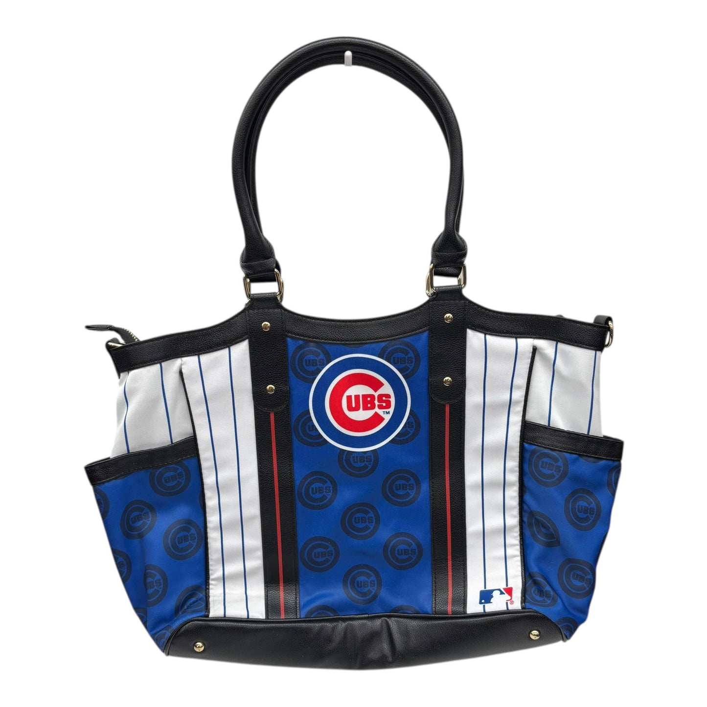 Handbag By Clothes Mentor In Blue & White, Size:Large