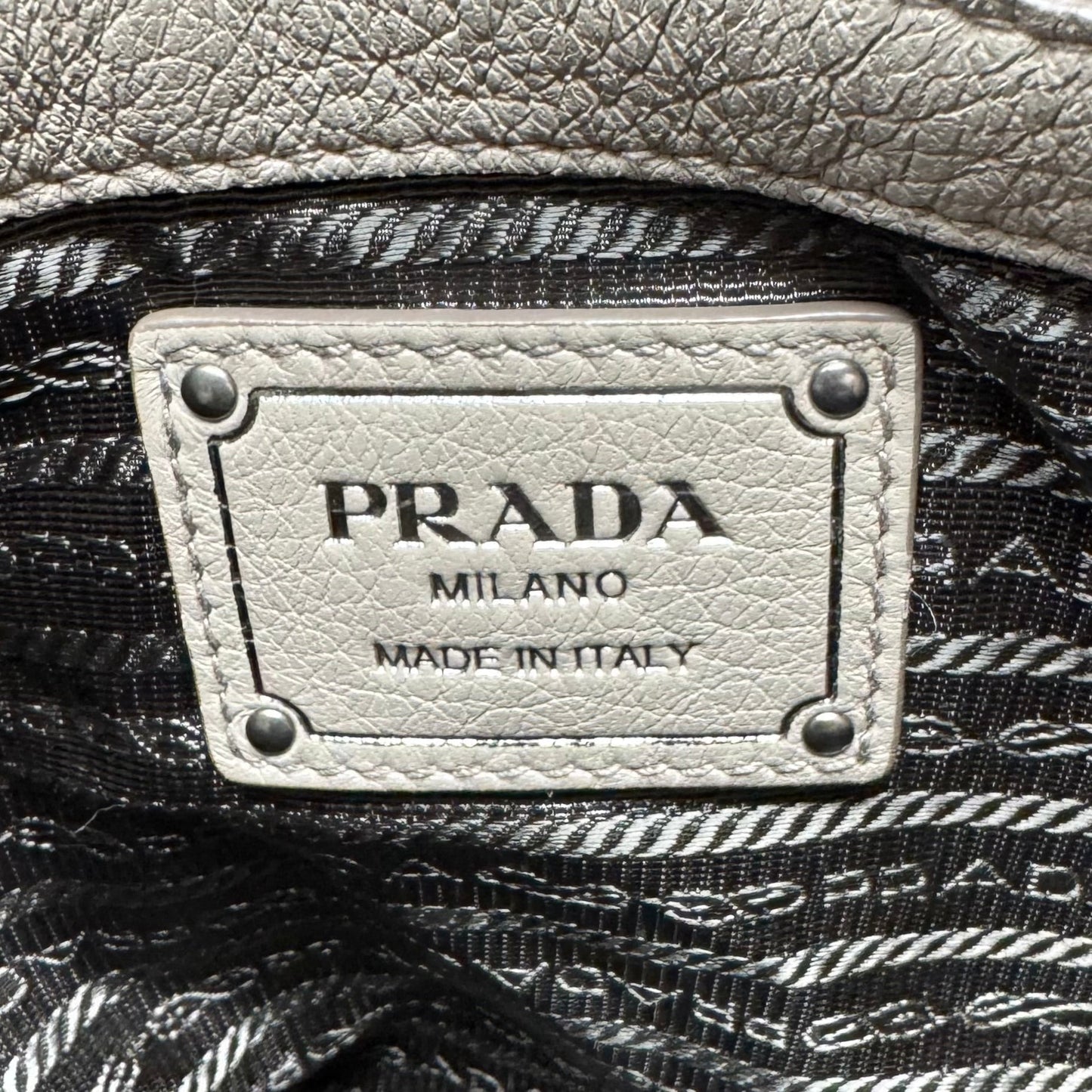 Leather Tote Bag Handbag Luxury Designer By Prada, Size: Large