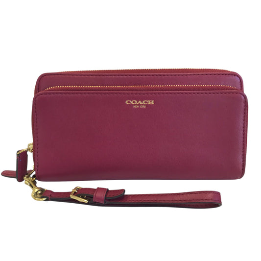 Wallet Designer By Coach In Maroon, Size:Large