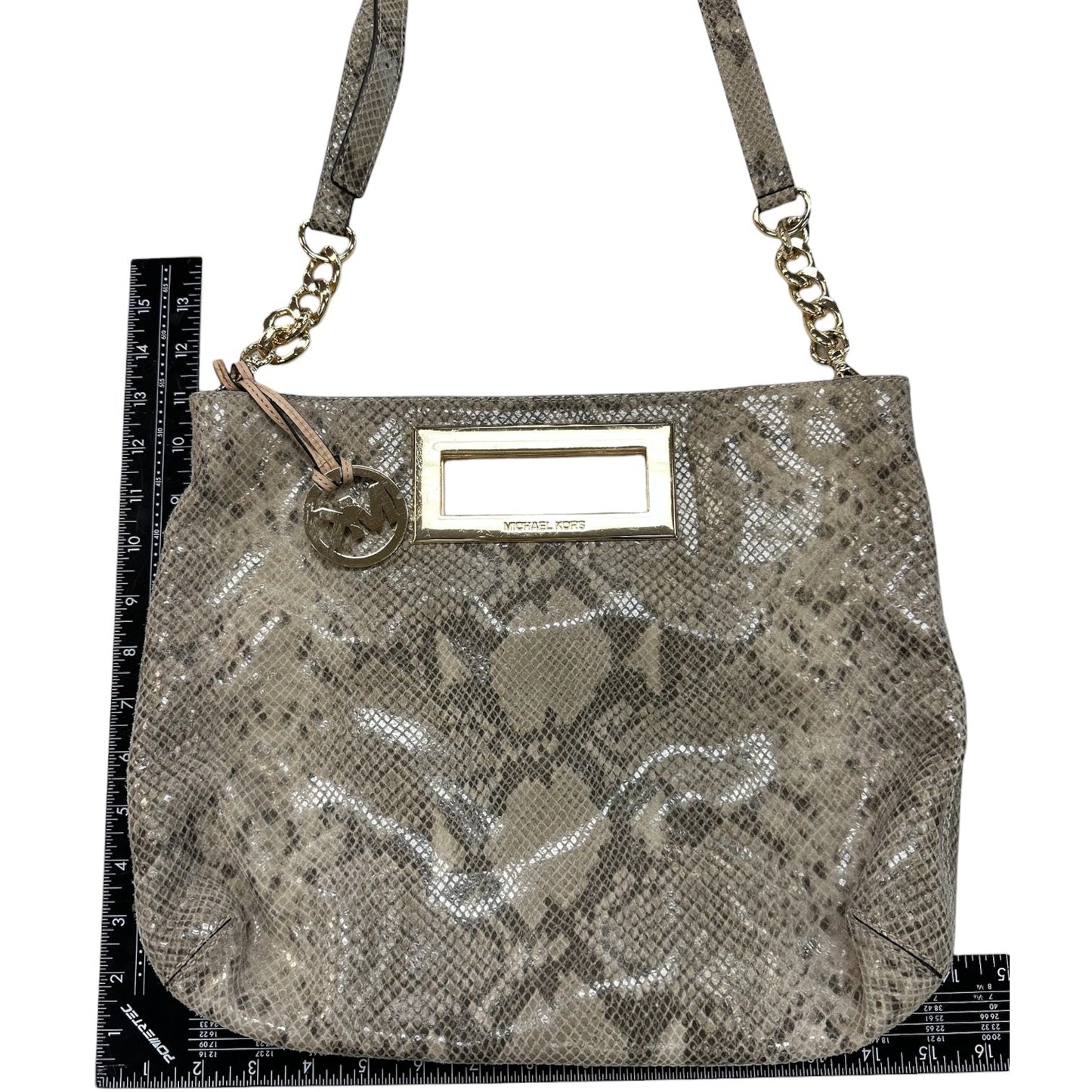 Handbag Designer By Michael Kors In Snakeskin Print, Size:Small