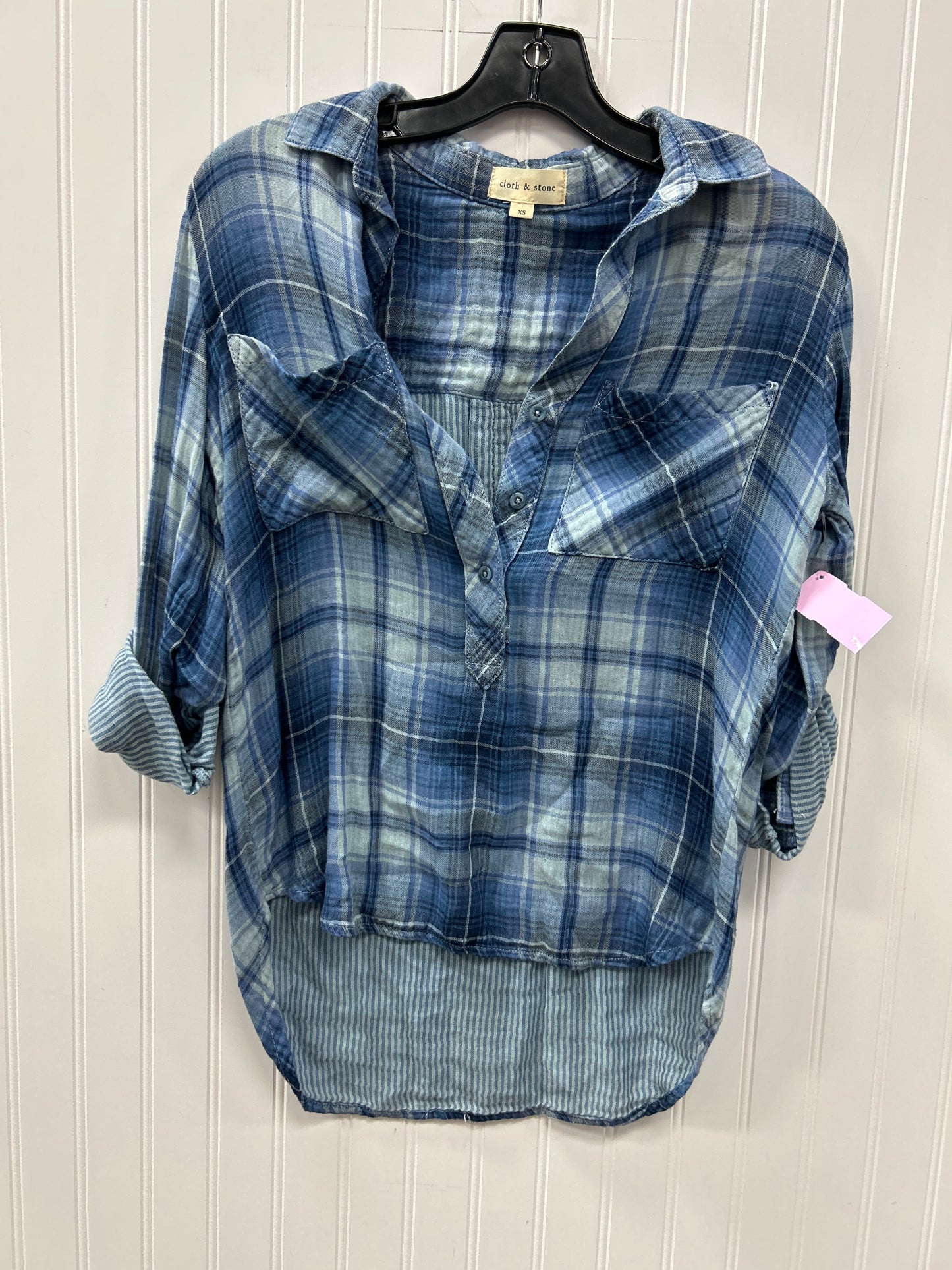 Top Ls By Cloth & Stone In Blue, Size:Xs