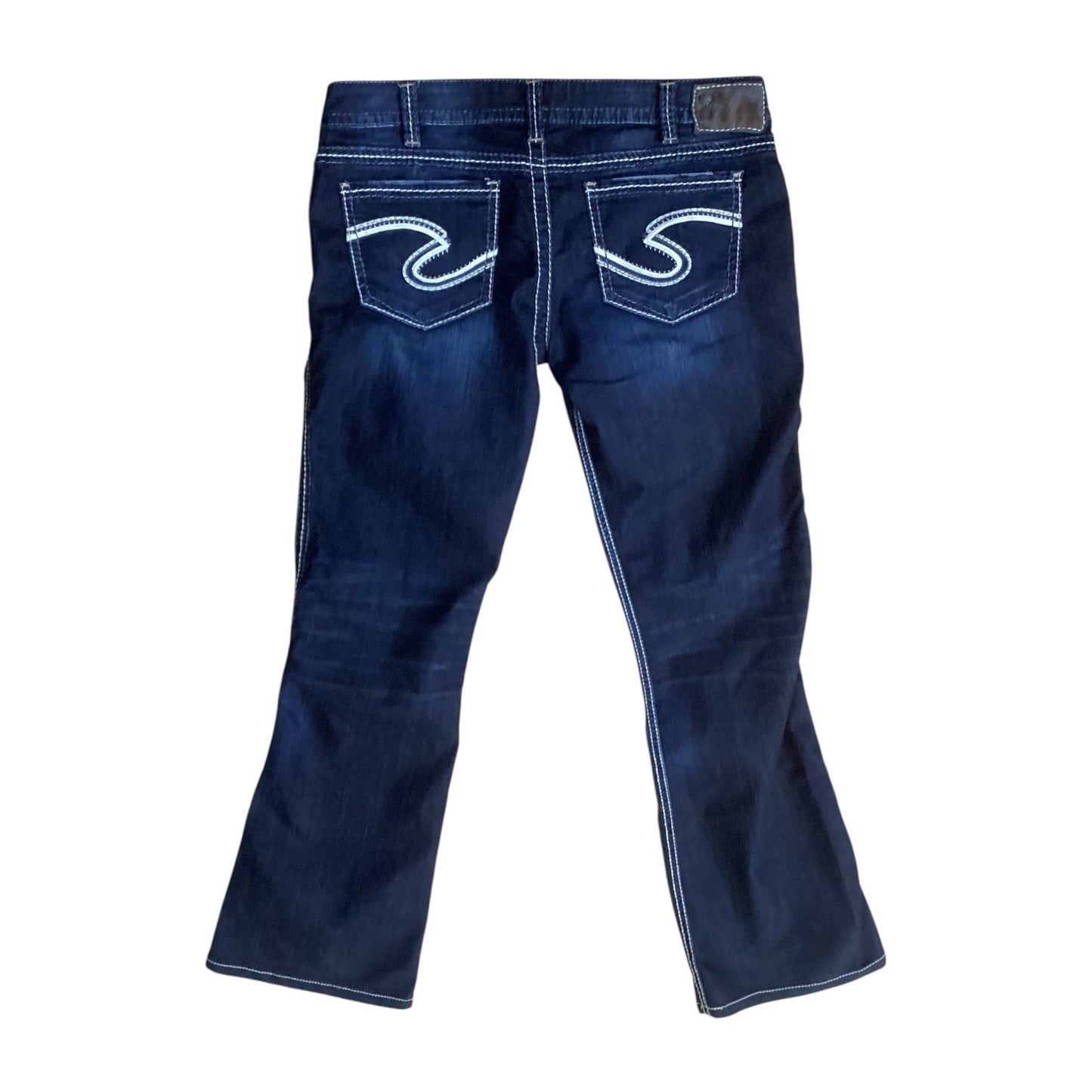 Jeans Boot Cut By Silver In Blue Denim, Size:18