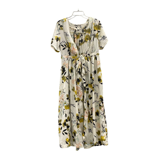 Kimono By Easel In Cream & Green, Size:M
