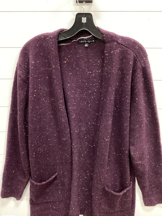 Sweater Cardigan By Love Ellie In Purple, Size:1X