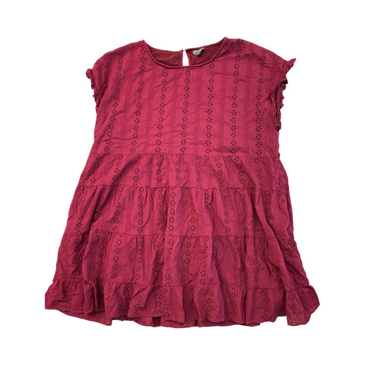 Dress Casual Short By Arula In Maroon, Size:2X