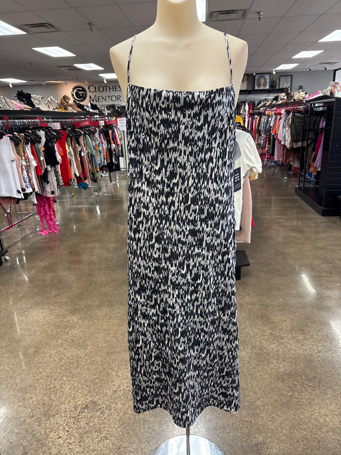 DRESS CASUAL MAXI by EXPRESS In BLACK & GREY, Size: L