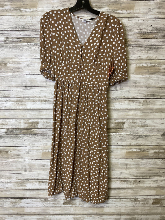 Dress Casual Midi By Time And Tru In Polkadot Pattern, Size:S
