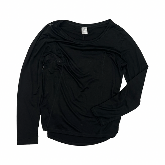 Athletic Top Ls Crewneck By Athletic Works In Black, Size:L