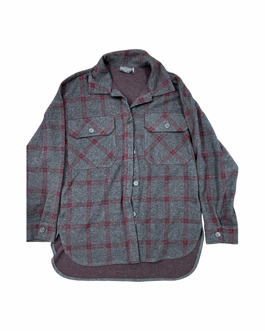 Jacket Shirt By Dress Forum In Grey & Red, Size:S