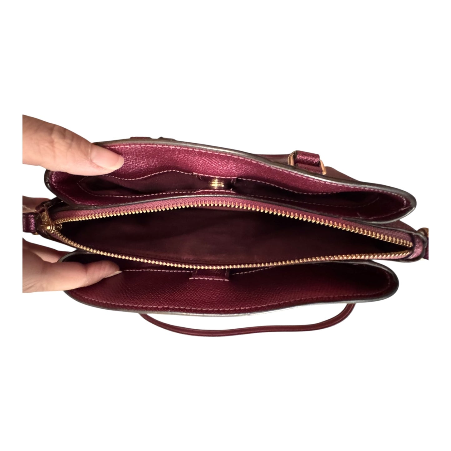 Handbag Designer By Coach In Purple, Size:Small