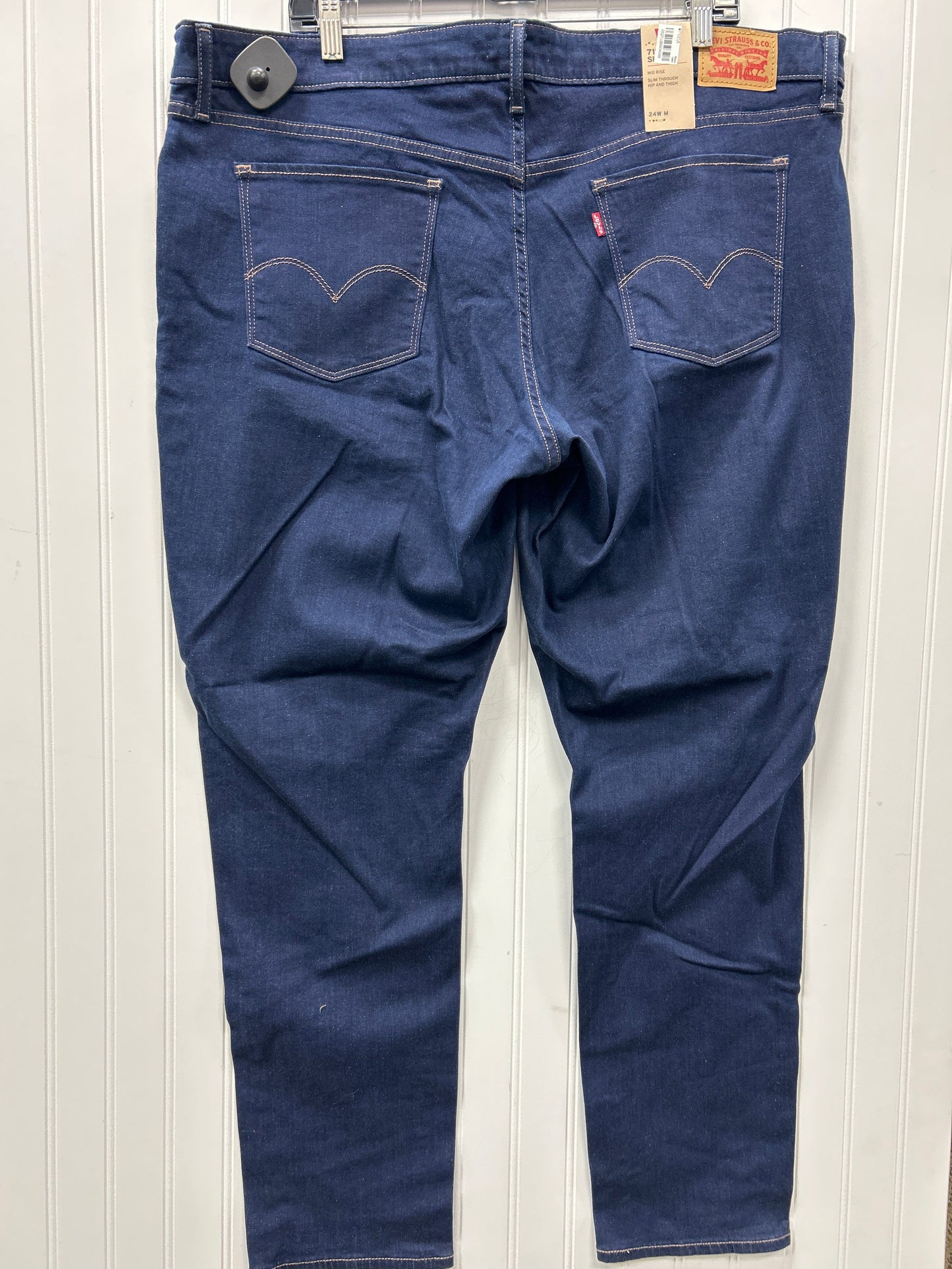 Jeans Skinny By Levis In Blue Denim, Size:24