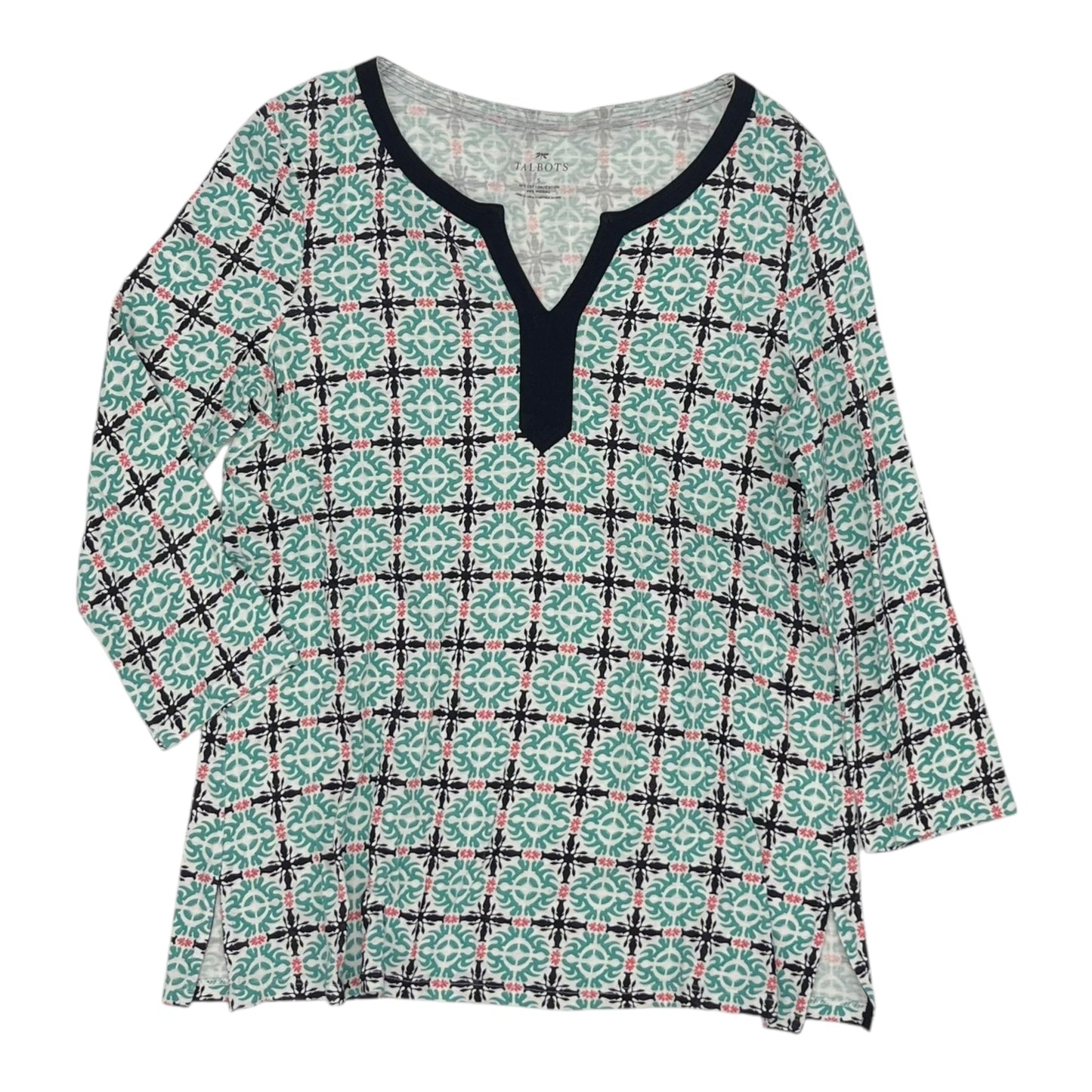 Top 3/4 Sleeve By Talbots In Aqua, Size:S