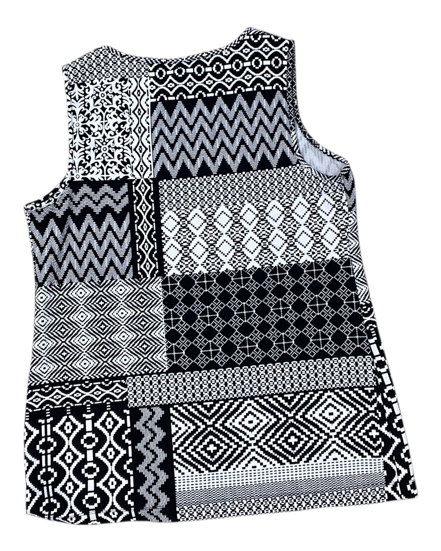Top Sleeveless By Christopher And Banks In Black & White, Size:M