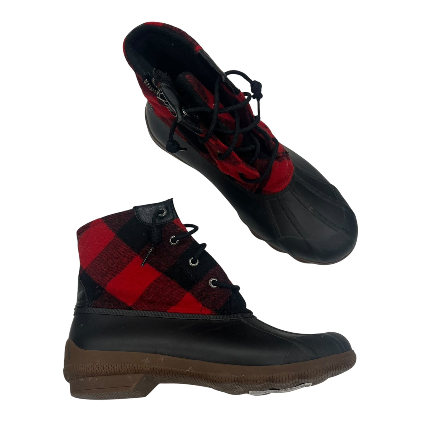 Boots Rain By Sperry In Black & Red, Size:9
