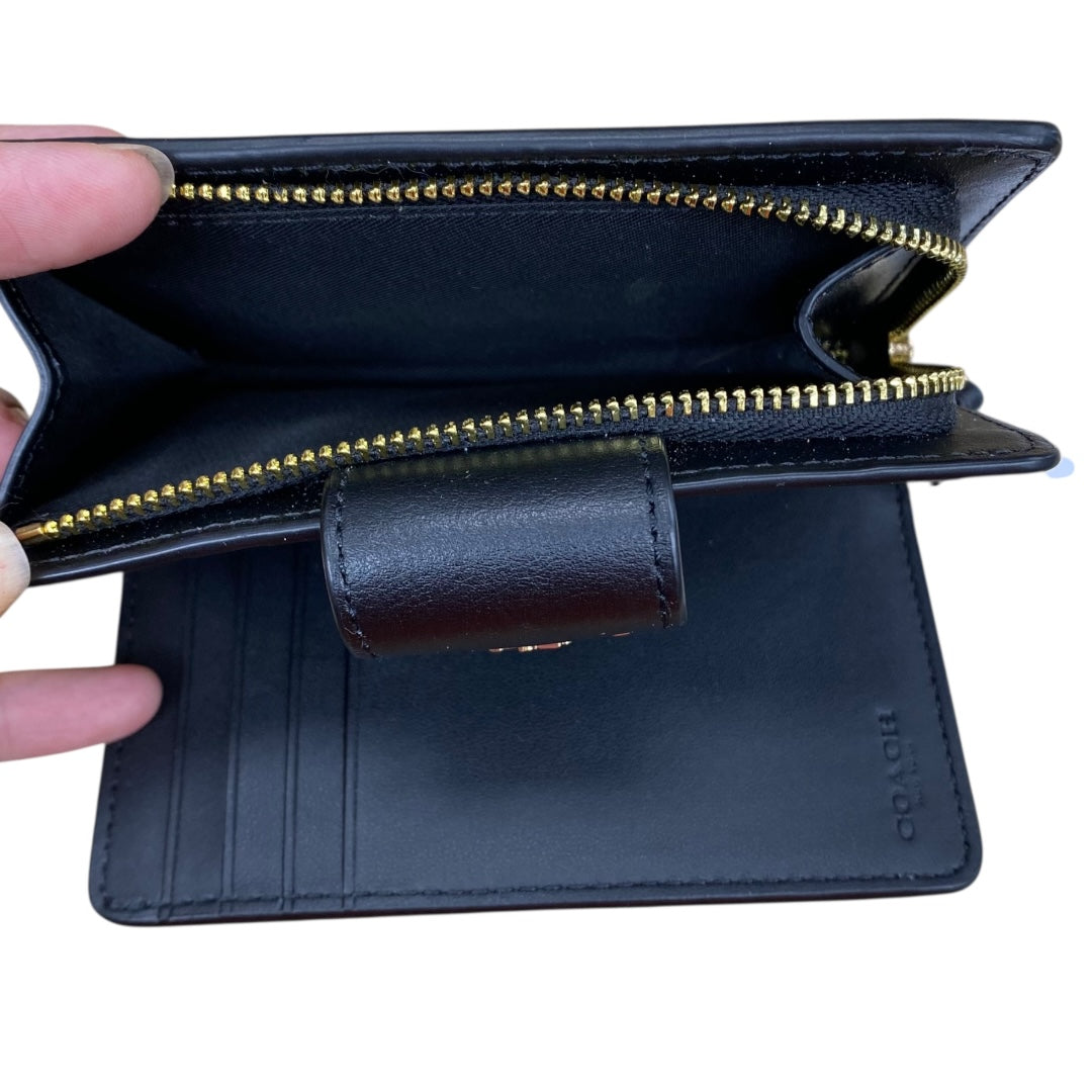 Wallet Designer By Coach In Black & Brown, Size:Small
