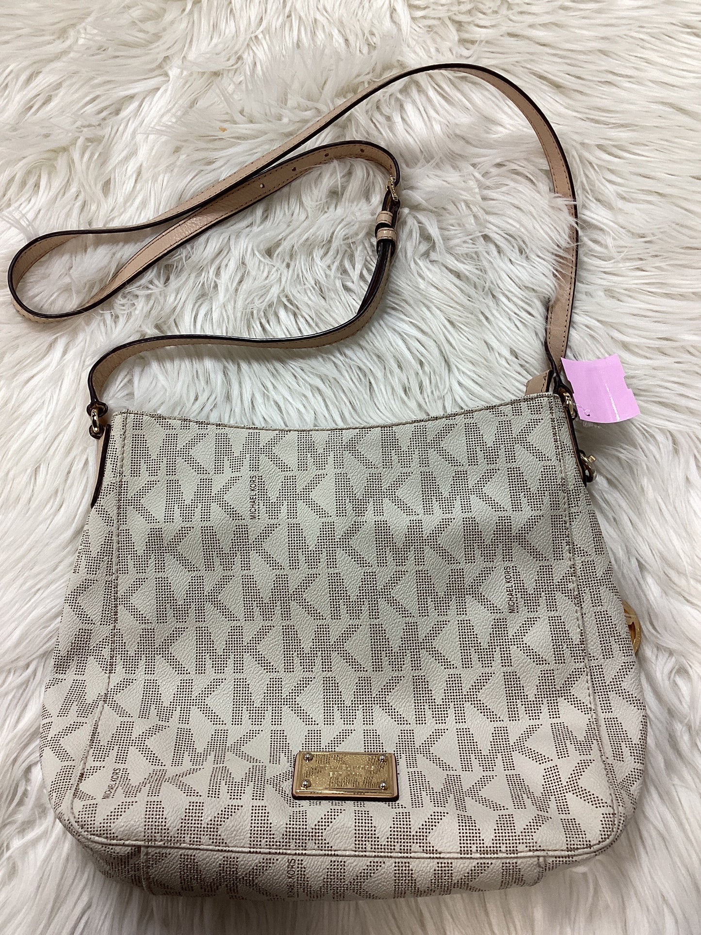 Crossbody Designer By Michael Kors In White, Size:Medium
