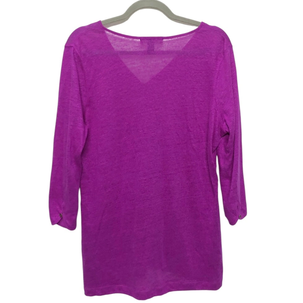 Top 3/4 Sleeve By Lauren By Ralph Lauren In Purple, Size:L