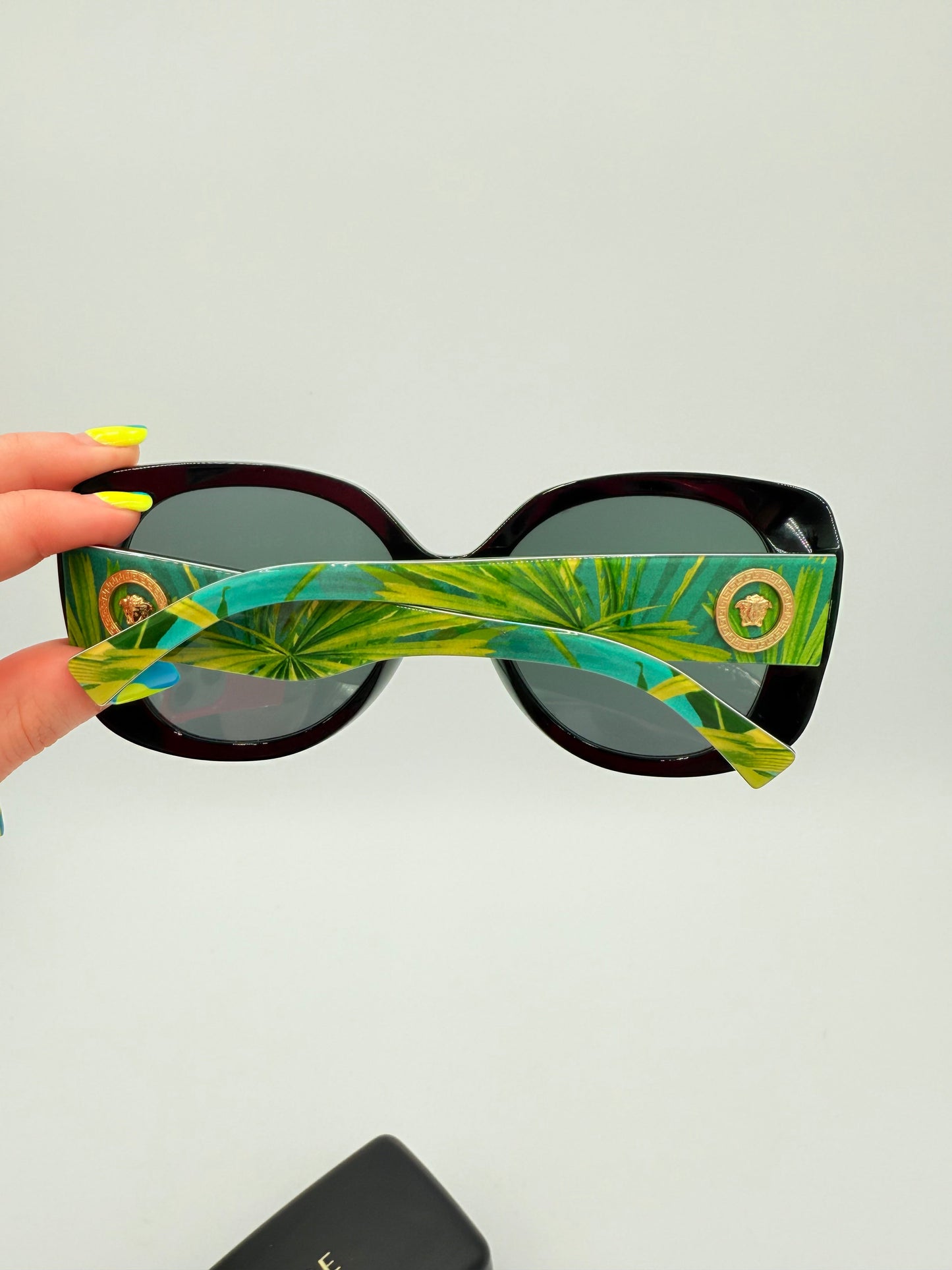 Sunglasses Luxury Designer By Versace In Green & Yellow