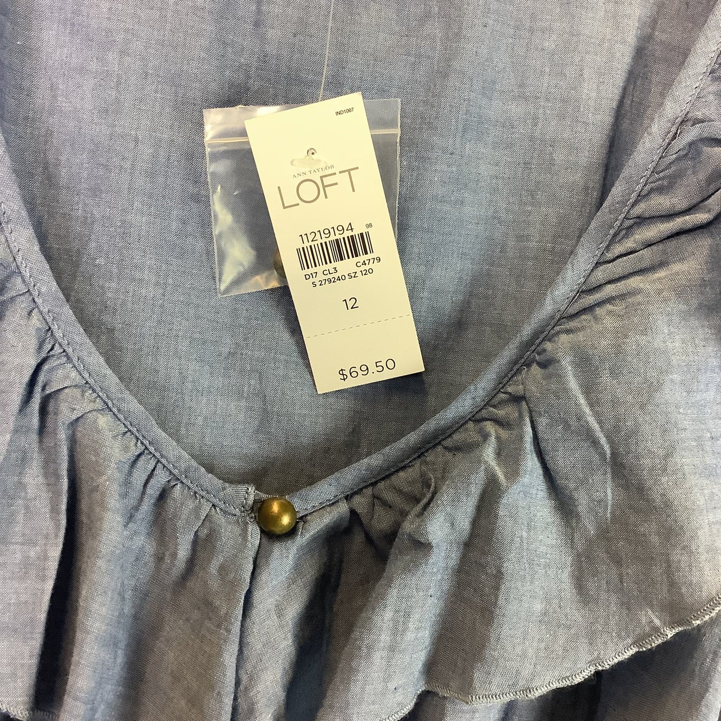 Dress Casual Midi By Loft In Blue, Size: 12