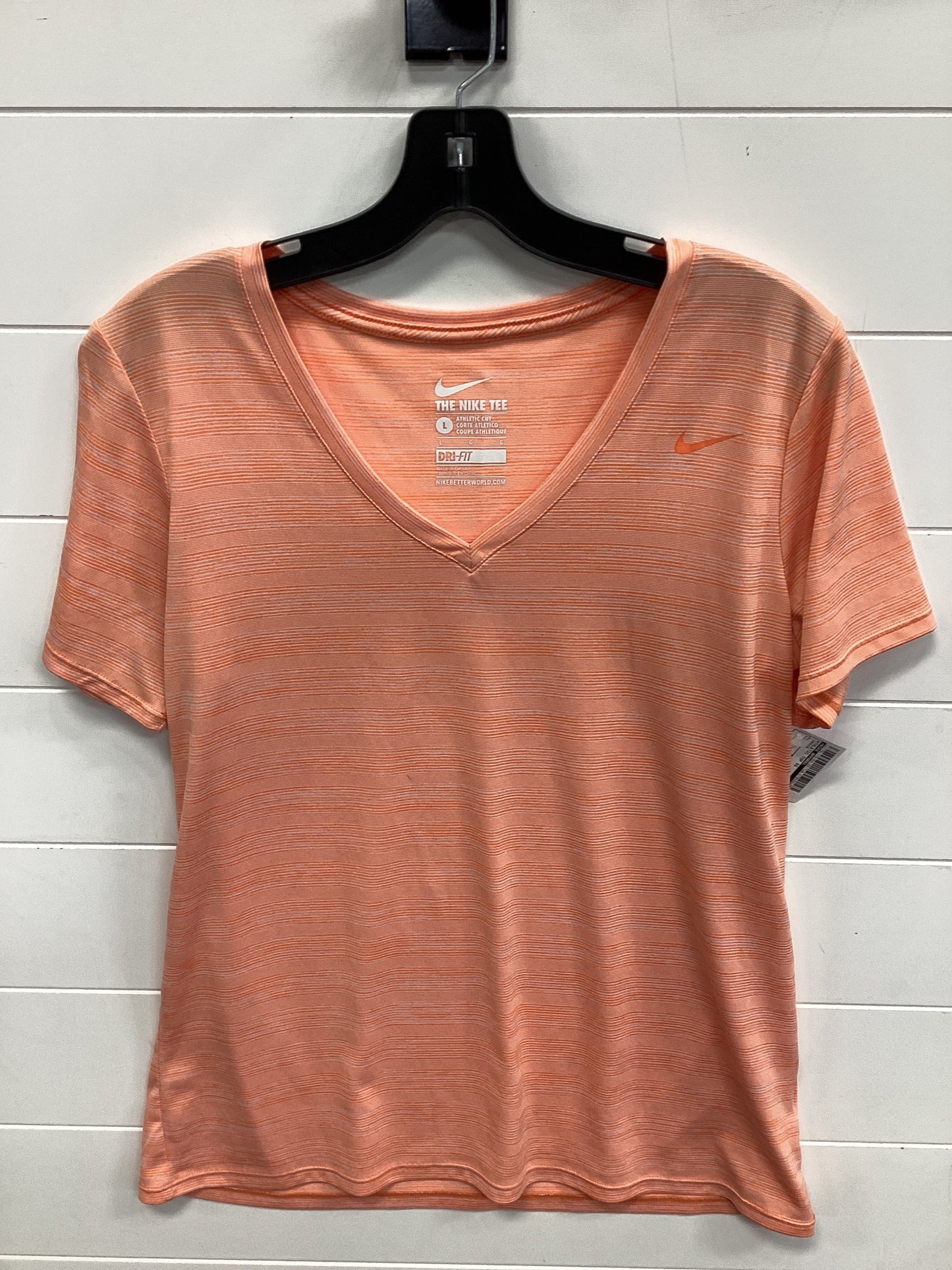 Athletic Top Ss By Nike Apparel In Orange, Size:L